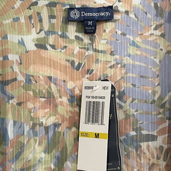 Democracy Kimono‎ Womens M Floral Botanical Pint Tiered Ruffle Sleeve Lace Artsy - Picture 3 of 9